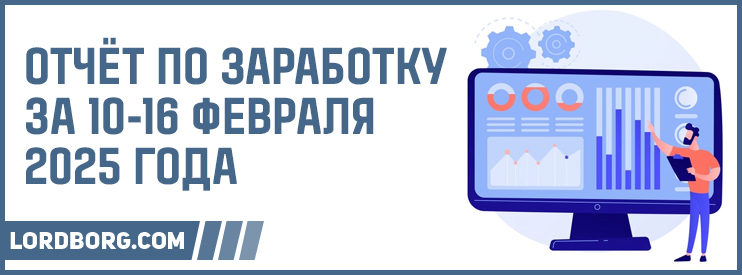 Отчёт по заработку в Интернете за 10-16 февраля 2025 года