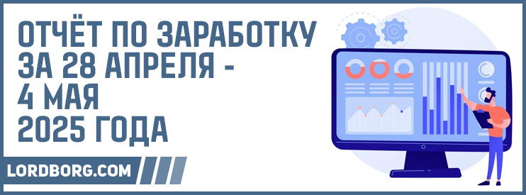Отчёт по заработку в Интернете за 28 апреля — 4 мая 2025 года