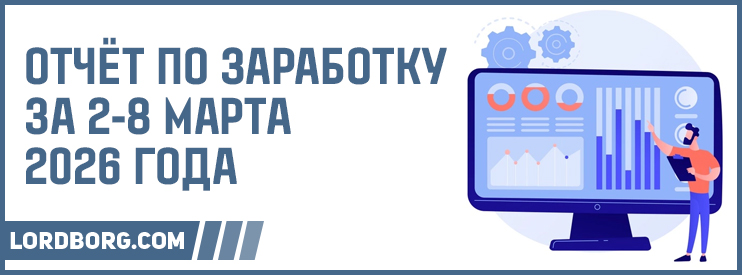 Отчёт по заработку в Интернете за 2-8 марта 2026 года
